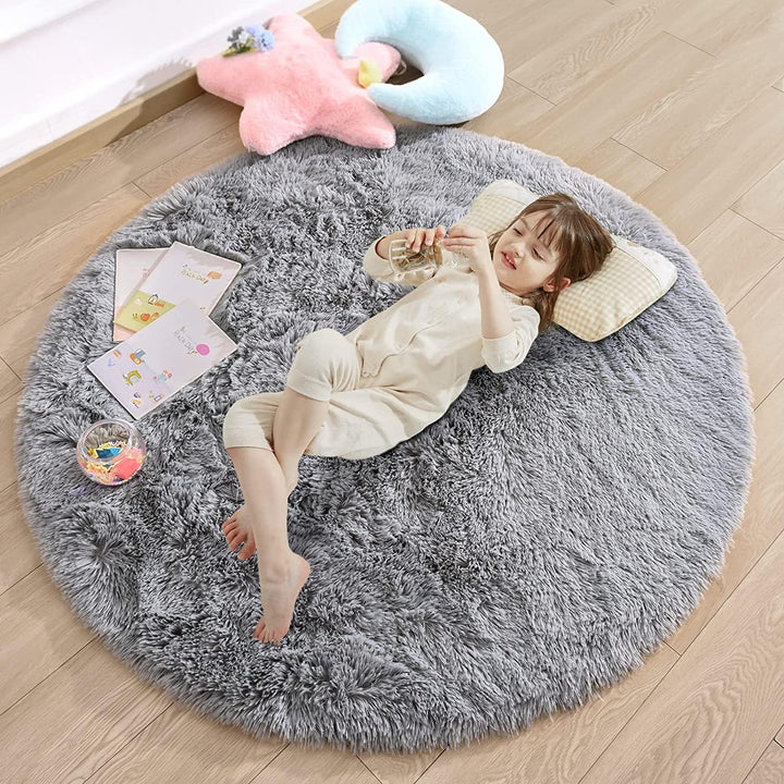 Teppich Rund Teppich Wohnzimmer Hochflor Teppiche Langflor Wohnzimmerteppich für Wohnzimmer Flauschi