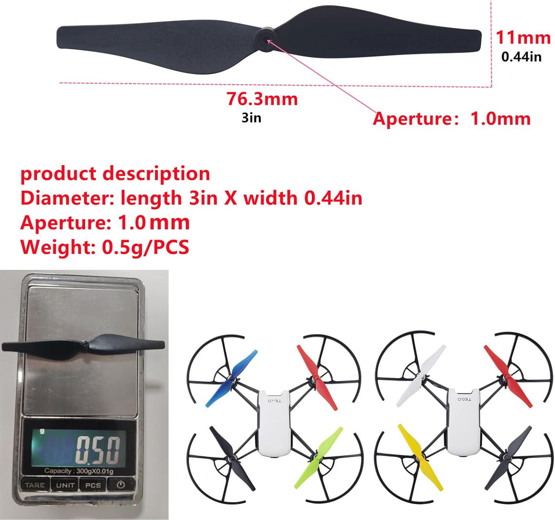 20pcs Propeller für DJI Tello RC Quadcopter Drone(Schwarz)