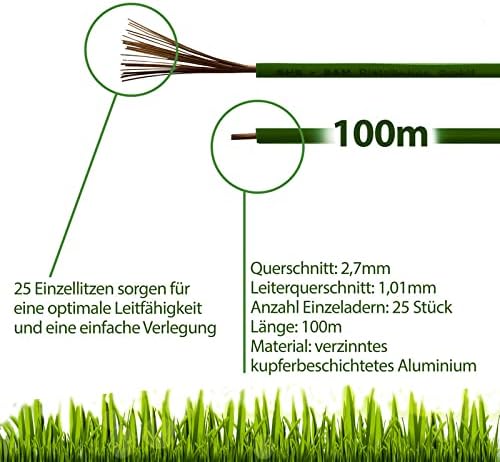 100m Begrenzungskabel + 10 Kabelverbinder für Mähroboter Rasenmäher Rasenroboter Zubehör Set Begrenz