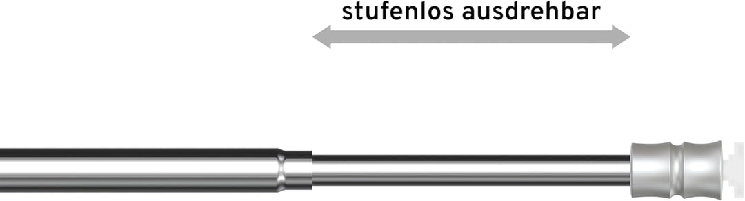 Interdeco Klemmstangen (2 Stück), Klemmfix Scheibenstangen mit Gummistopfen Chrom in 8/6 mm Ø, Flexo