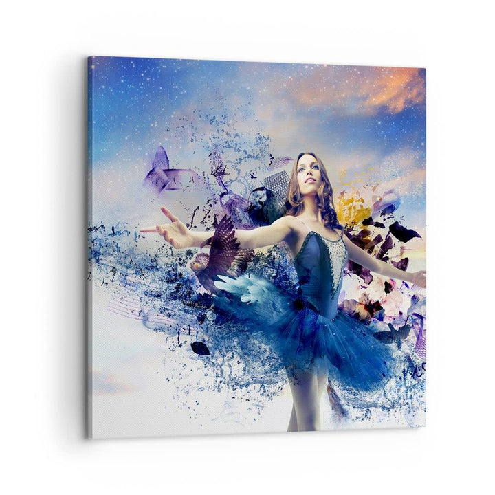 Bilder auf Leinwand Ballerina Tänzer Tüll Kleid Leinwandbild 60x60cm Wandbilder Dekoration Wohnzimme