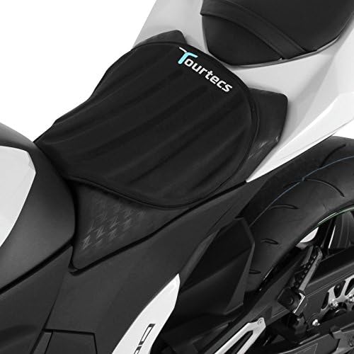Tourtecs - Motorrad Sitzauflage für Chopper/Custombike Schwarz Neopren L Gelkissen Gel Pad Sitzbank