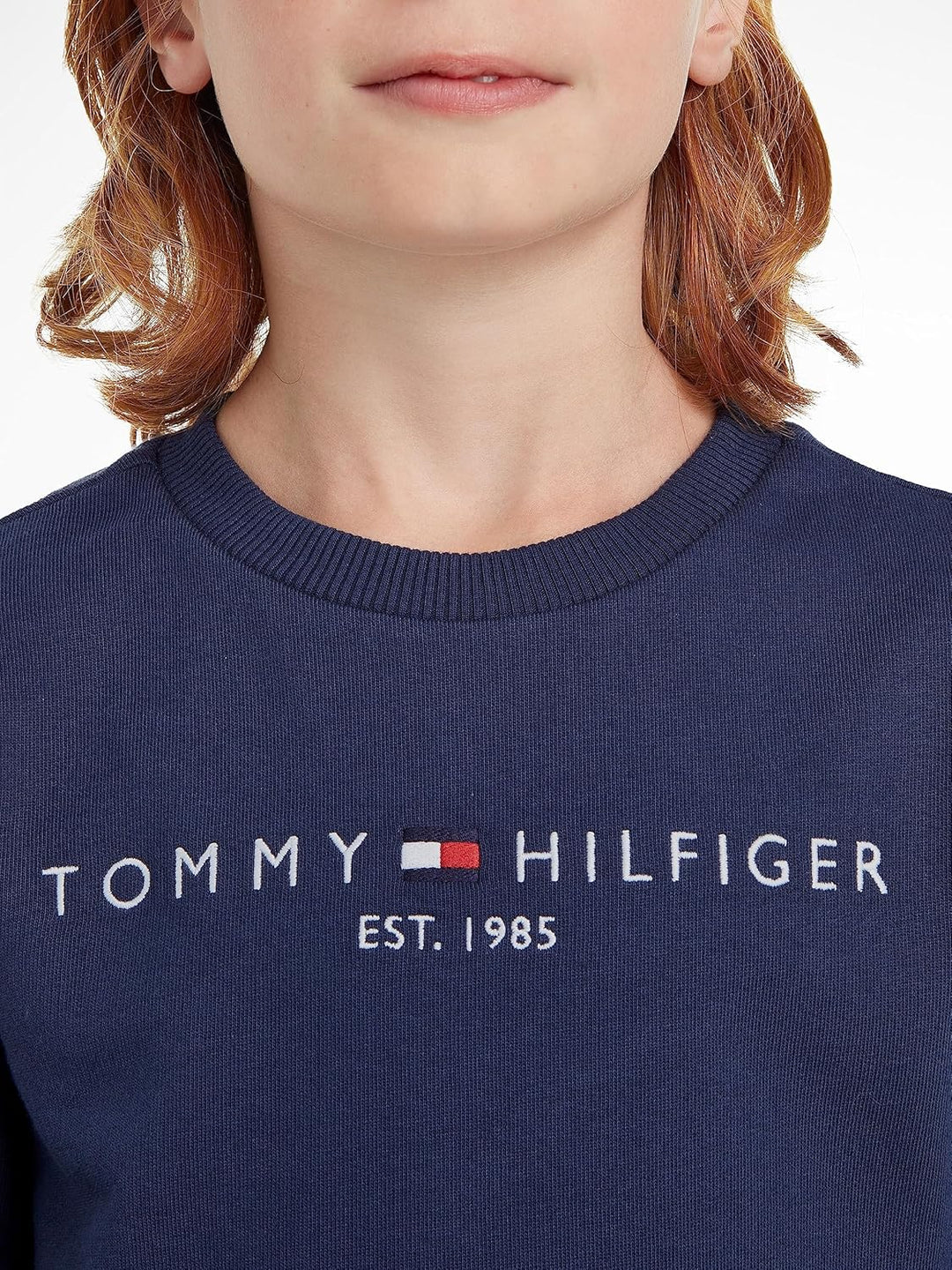 Tommy Hilfiger Kinder Unisex Sweatshirt Essential Sweatshirt ohne Kapuze 80 Twilight Navy, 80 Twilig