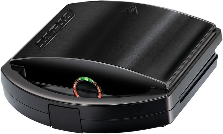 MPM MOP-50M Sandwichmaker 750W - Sandwichtoaster mit Edelstahlgehäuse, 4 Dreieck-Sandwiches, Antihaf