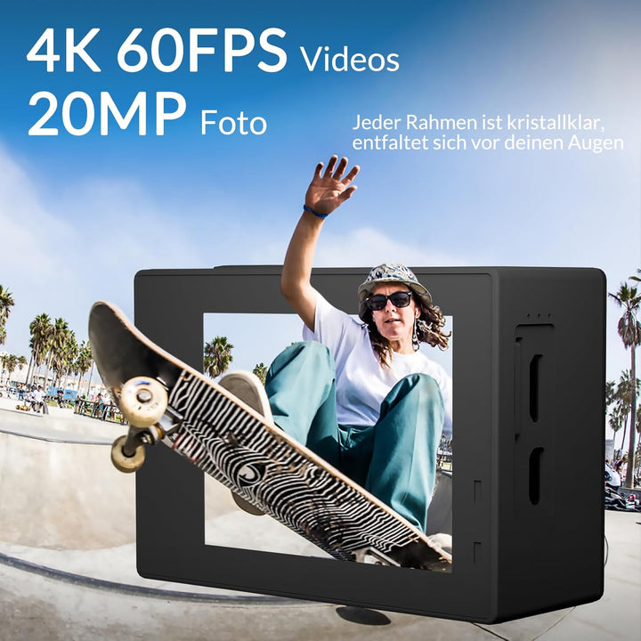 icefox Action Cam 4K Unterwasserkamera Wasserdicht 40M Ultra HD 20MP Kamera 170 Degree Ultra-Weitwin