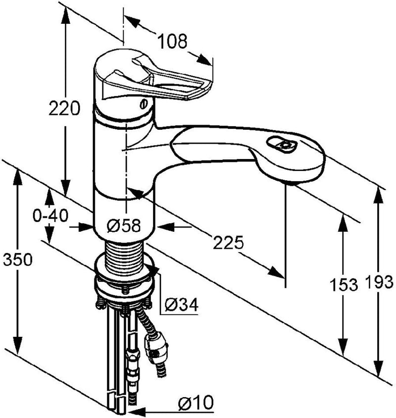 Kludi Mx 399410562 Spültisch-Einhebelmischer mit Geschirrbrause, Chrom