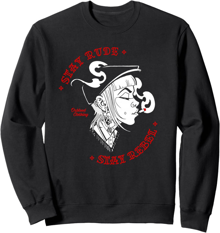 "Stay Rude Stay Rebel" Skinhead Girl Skinbyrd Ska Punk Sweatshirt