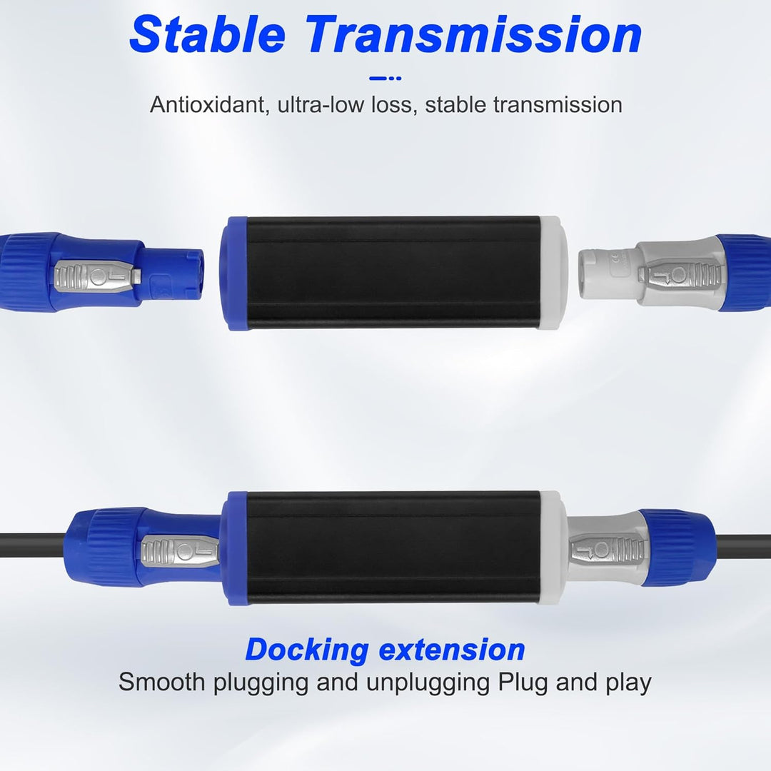 XMSJSIY Powercon zu Powercon Stecker 3-Pin 20A 250V Powercon Eingang zum Ausgang NAC3MPA-1 zu NAC3MP