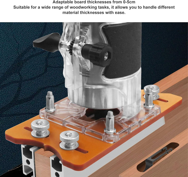 2-in-1-Holz-Router-Basis, Kompakte Holz-Palmen-Router-Basis aus Aluminiumlegierung, Router-Schlitzha