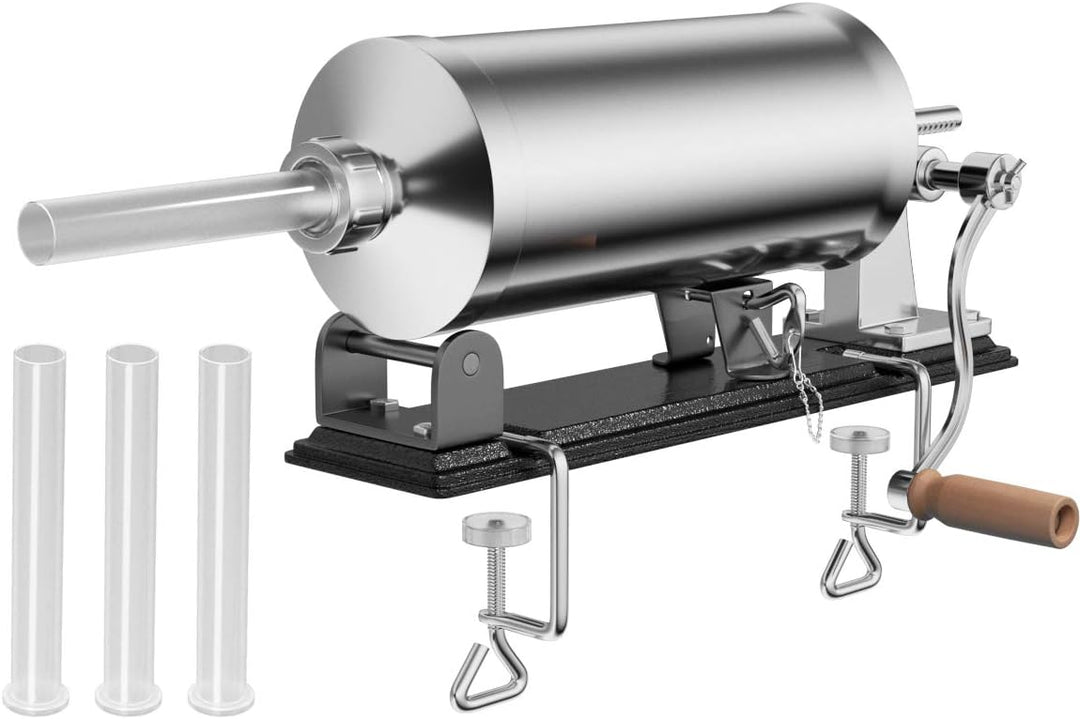 DREAMADE 4,8 L Wurstfüller Manuell, Wurstfüllmaschine mit 4 Füllrohre, Wurstfüller Edelstahl Wurstma