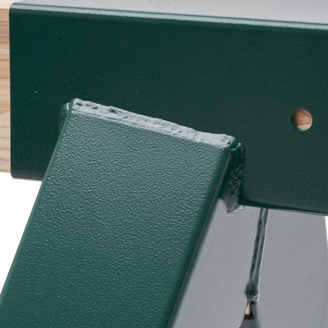 TRIBECCO® Vierkant Schaukelverbinder 90/90mm (100°, Grün) aus pulverbeschichtetem Stahlblech für Gar