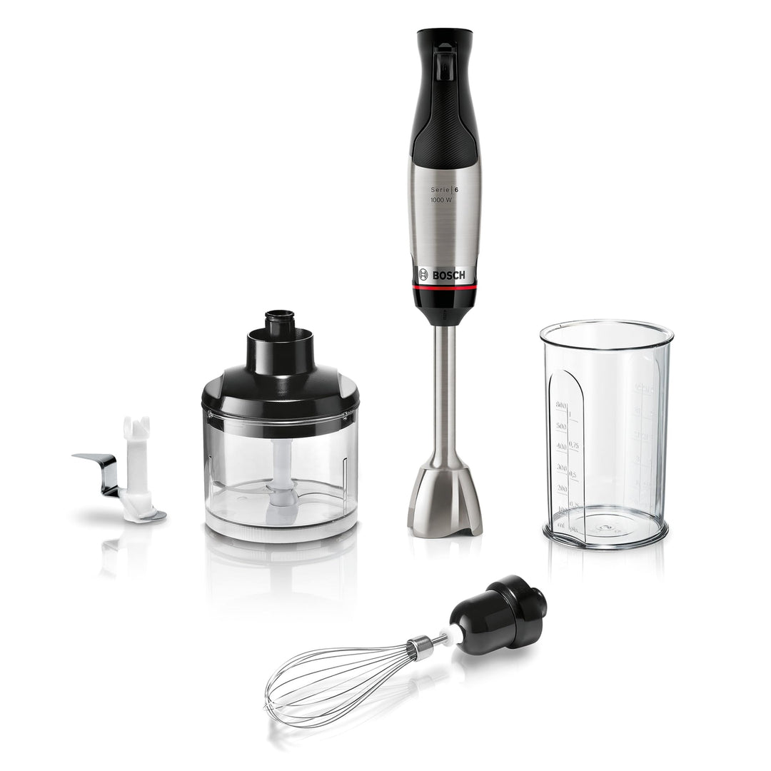Bosch Stabmixer ErgoMaster Serie 6 MSM6M622, einhändig bedienbar, Edelstahl-Klingen, verschleissfrei