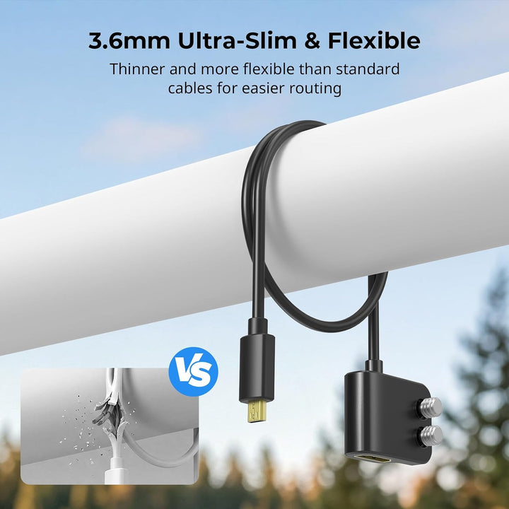 SMALLRIG Datenkabel Ultra-Slim 4K 60Hz Micro-HDMI auf Full-Size HDMI Adapterkabel mit zwei 1/4"-20 S