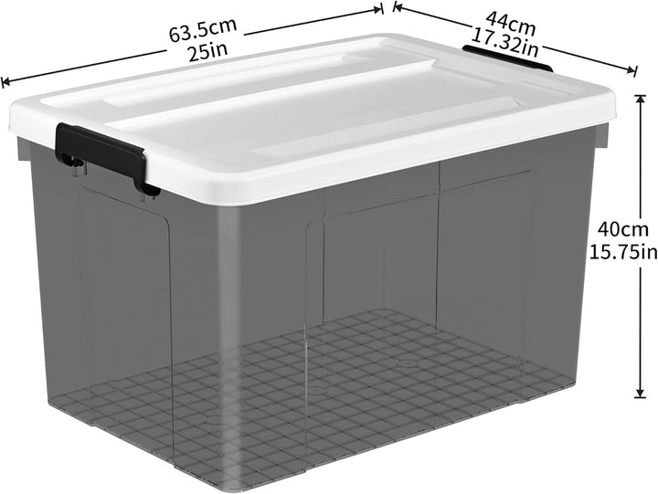 Cetomo 90L*4 Plastic Storage box, Tote box,Organizing Container with Durable Lid and Secure Latching