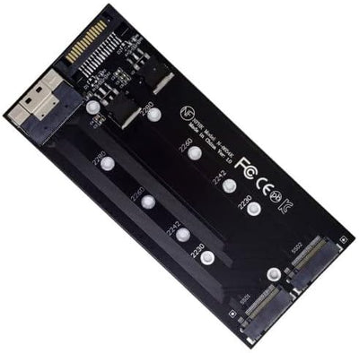 SYSTEM-S NVME M.2 Adapter 2X AHCI zu PCIE Express 3 4.0 Slimline SFF-8654 8X Raid Card