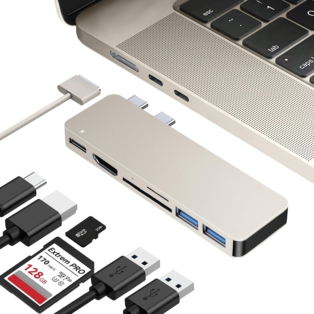 USB C hub MacBook Air Polarstern - HDMI, Thunderbolt, USB3.0, SD-Kartenleser für MacBook Air M2/M3/M