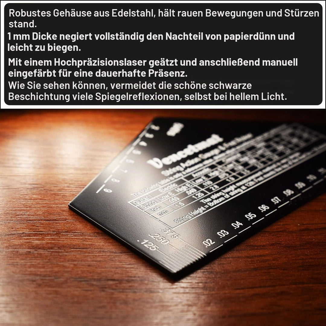Gitarren-Saiten-Action-Messgerät, Saitenhöhenlineal, Gitarren-Bundwippe, Bund-Nivellierführung, Buzz