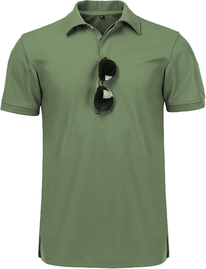 geeksport Poloshirt Herren Kurzarm Freizeit Sport Polo Golf Tshirts Männer Polohemd Grün L, Grün L