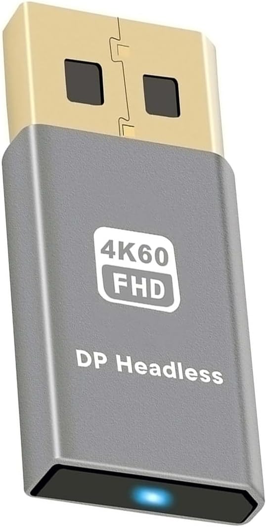 cablecc DP Virtual Display 4K60HZ Dummy-Stecker Headless Ghost Emulator Displayport Aktivadapter Sil