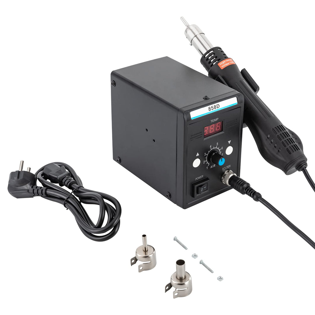 SMD Hot Air Rework Station 700W Heissluft Lötstation | Solder Soldering Löten 858D Temperaturbereich