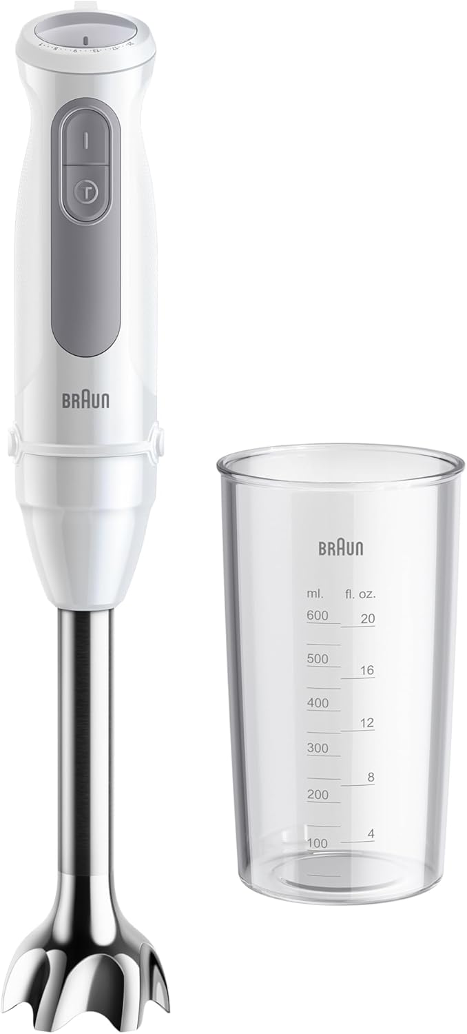 Braun Stabmixer MultiQuick 5 MQ 50001 M, 1000W, 21 Geschwindigkeitsstufen+Turbo, Edelstahl Pürierfus