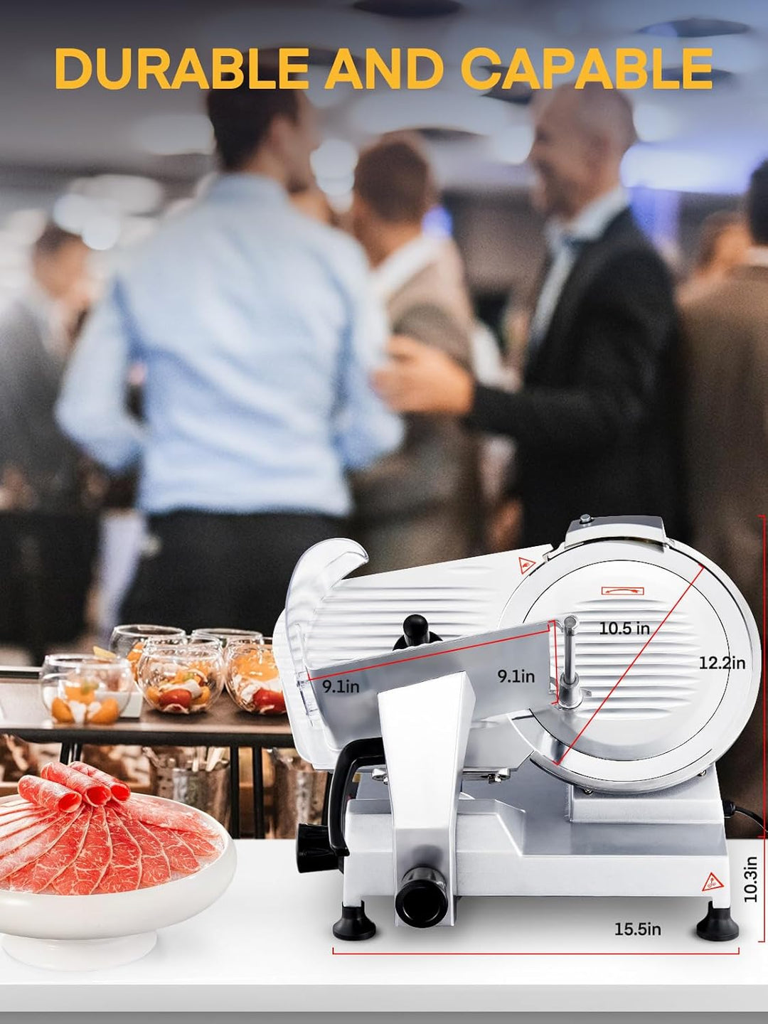 Allesschneider Elektrische Aufschnittmaschine, 240W Kommerzieller Fleisch Allesschneider, Fleischsch
