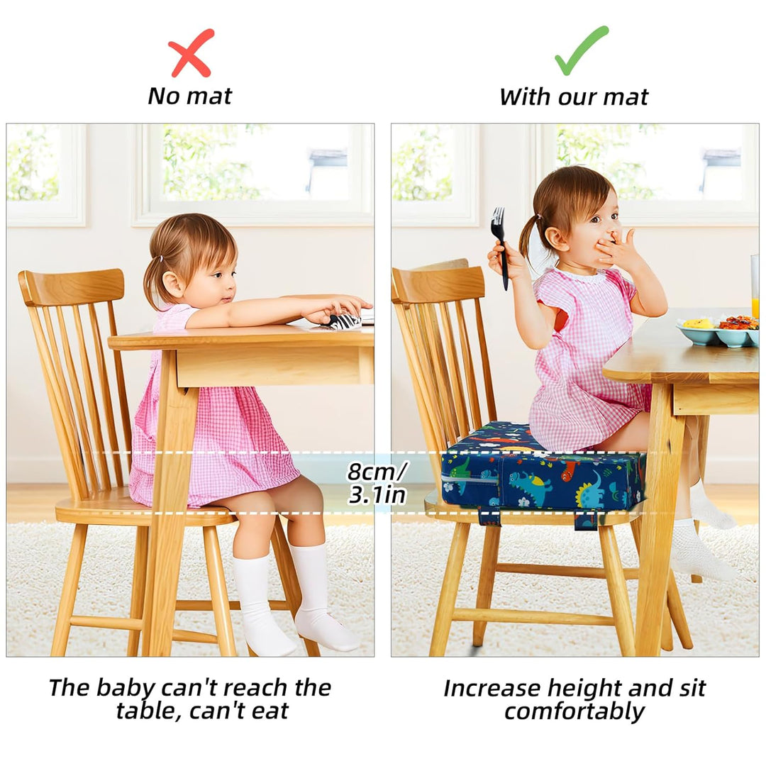 Zicac Sitzerhöhung Baby Tragbar Sitzkissen Cartoon Design für Kinder (Blau/L), Blau