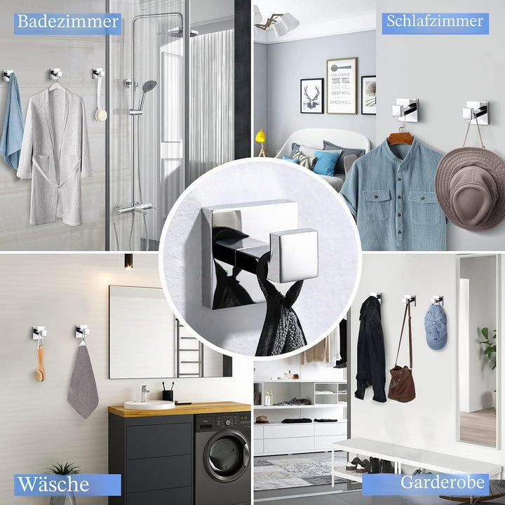 TURS Einzelnen Handtuch/Robe Haken Kleidung Haken Für Badezimmer Küche Edelstahl Wandhalterung 2 Pac