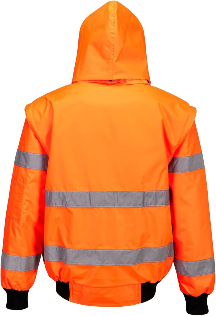 Portwest 3-in-1 Warnschutz-Pilotjacke, Grösse: L, Farbe: Orange, C467ORRL L Orange, L Orange