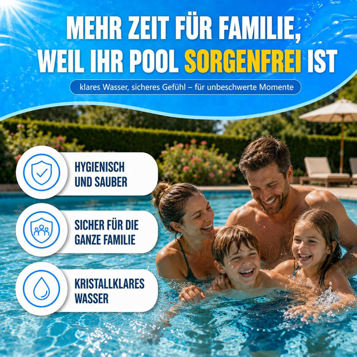 TerraUno Flockungsmittel Pool Kartuschen, 8 x 125g Flockkartusche für Sandfilter, Flockmittel Pool f