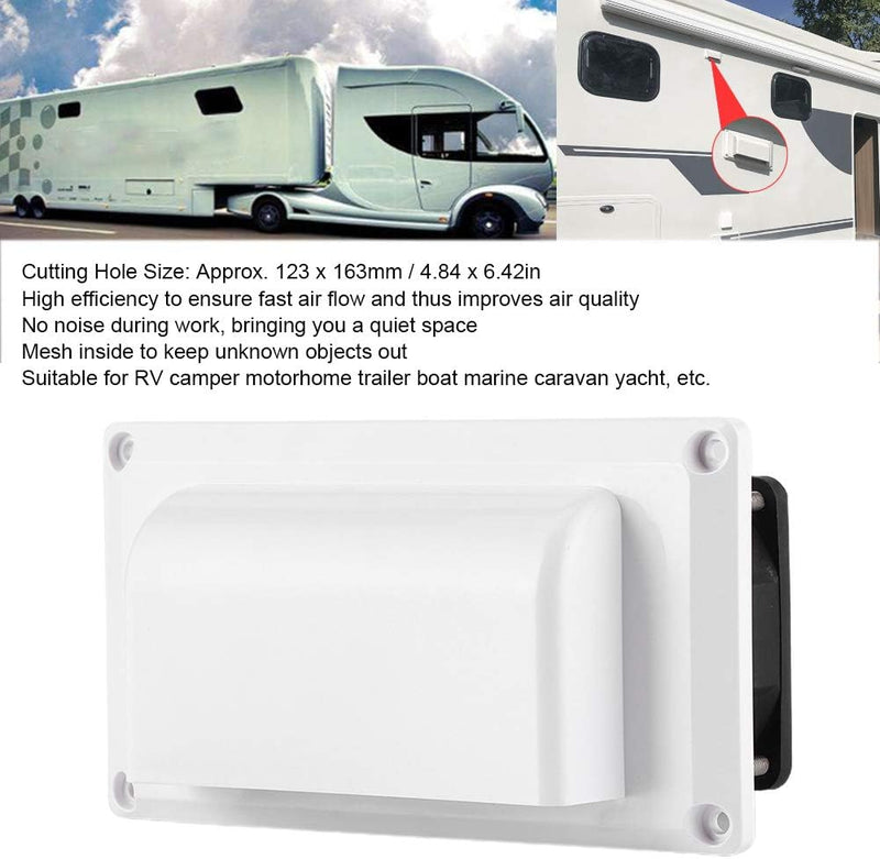 Vent Fan Abluftgebläse, Seitlicher Abluftventilator 12V 25W Caravan Vent Fan für RV Caravan Wohnmobi