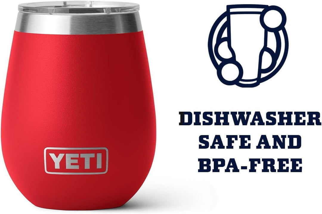 YETI Rambler Weinbecher, Rescue Red, 10oz (296ml), Rescue Red