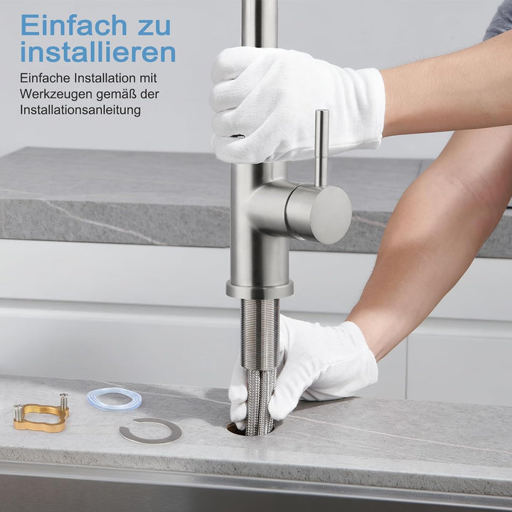 BONADE Wasserhahn Küche, Hochdruck Küchenarmatur mit Herausziehbarer Brause Ausziehbar Armatur, Misc