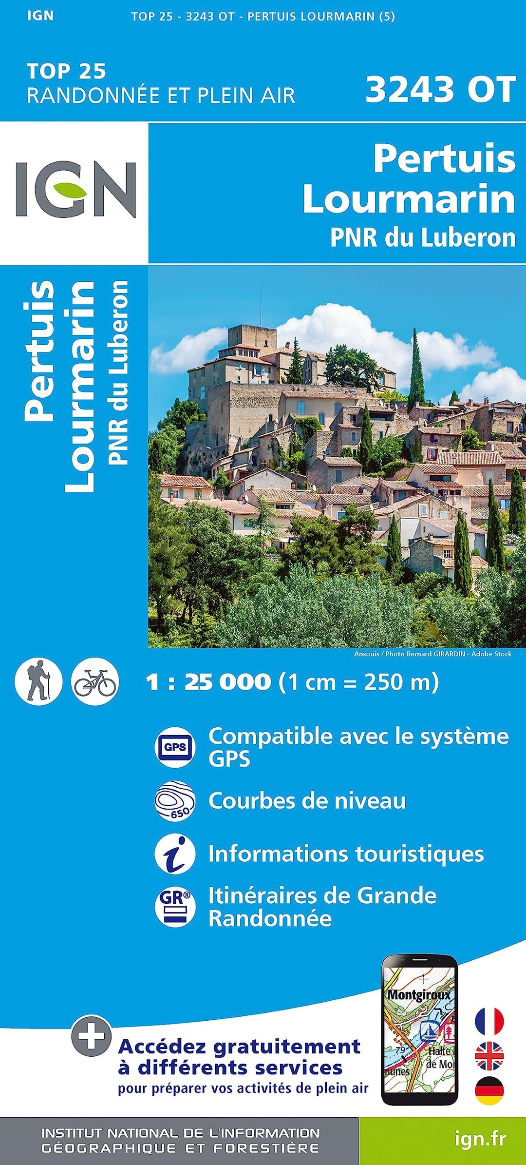 Pertuis Lourmarin PNR du Luberon 1:25 000 (TOP 25), Karte