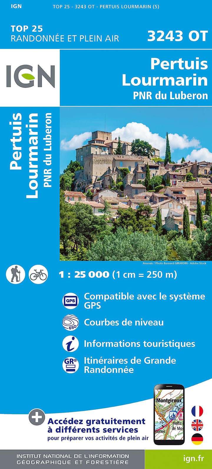 Pertuis Lourmarin PNR du Luberon 1:25 000 (TOP 25), Karte