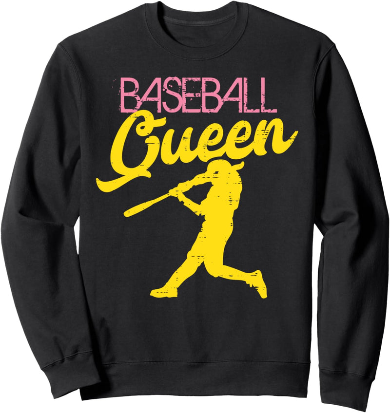 Baseball Queen Cool Sports Player Girlfriend Women Girls Sweatshirt