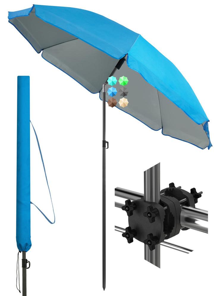 4smile Sonnenschirm Balkon SunnyJoy im 3er-Set - UPF 50+ Balkon Schirm 180 cm + Sonnenschirmhalter B
