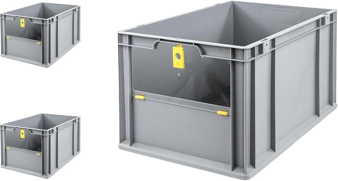 SuperSparSet 3x Eurobox NextGen Insight Cover | HxBxT 32x40x60 | 65 Liter | Hoch/Gelb | Eurobehälter