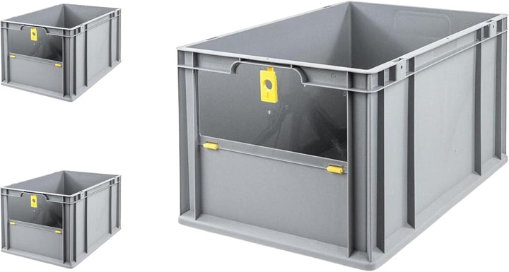 SuperSparSet 3x Eurobox NextGen Insight Cover | HxBxT 32x40x60 | 65 Liter | Hoch/Gelb | Eurobehälter
