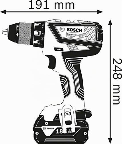 Bosch Professional 18V System Akku-Bohrschrauber GSR 18V-28 (max. Drehmoment (weich/hart): 28/63 Nm,