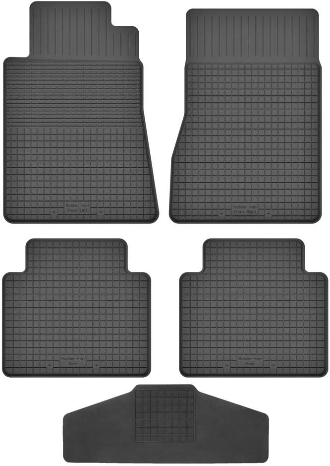 Fussmatten Vorne, Hinten + Tunnel für Mercedes E-Klasse W123 W124 1976-1997 Gummi Gumimatten Vorne,