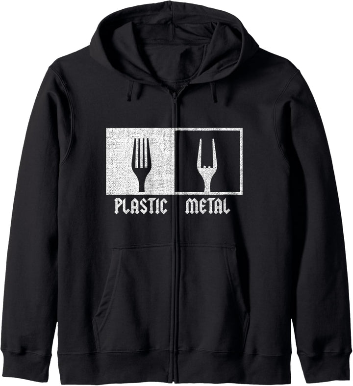 Metal Musik Pommesgabel Für Fans Mit Musikgeschmack Metal Kapuzenjacke