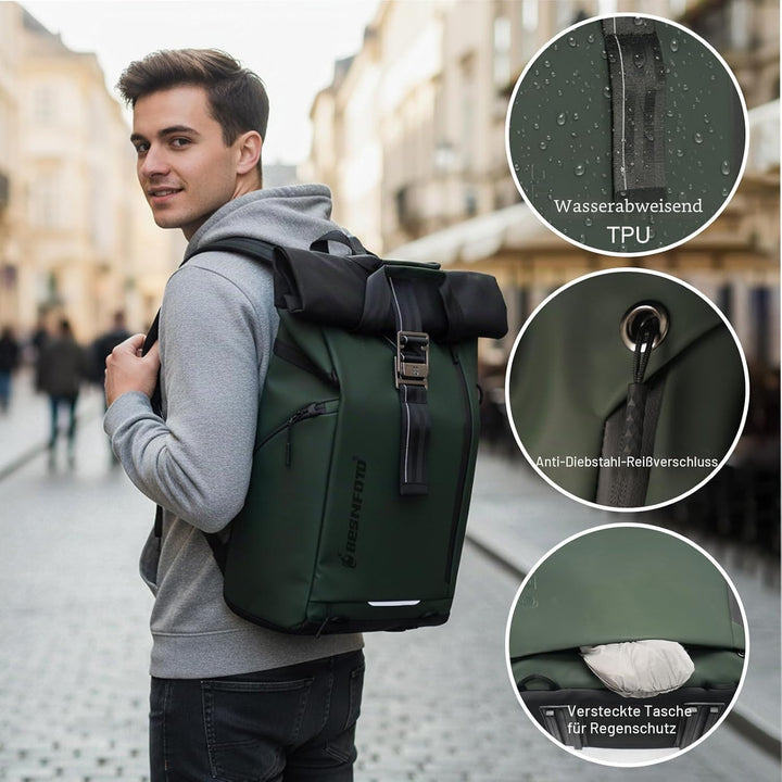 Besnfoto Kamerarucksack Wasserdicht, Fototasche Kameratasche für DSLR SLR spiegellose Kamera mit Lap