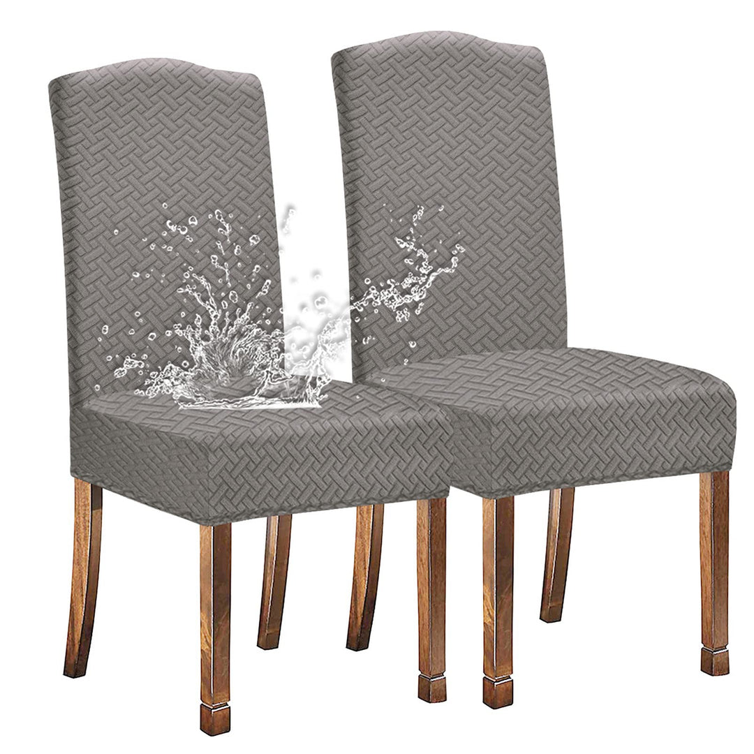 KELUINA Stretch wasserdichte Jacquard mit langem Gitter Esszimmer Stuhlhussen Home Decor, Stuhlhusse