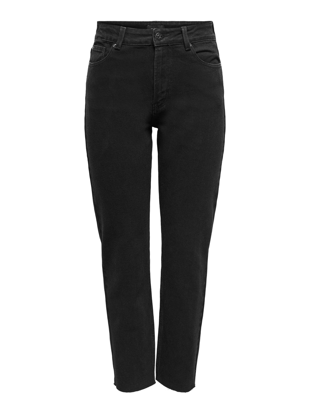 ONLY Damen ONLEMILY HW STR CRP ANK RAW MAE034 15219264 XS Black Denim, XS Black Denim