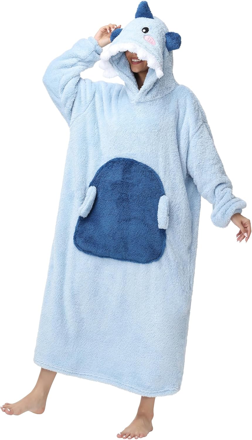 LATH.PIN Hoodie Decke Tragbare Verlängert Übergrosse Oversized Pullover Tragbare Deckenhoodie Gemütl