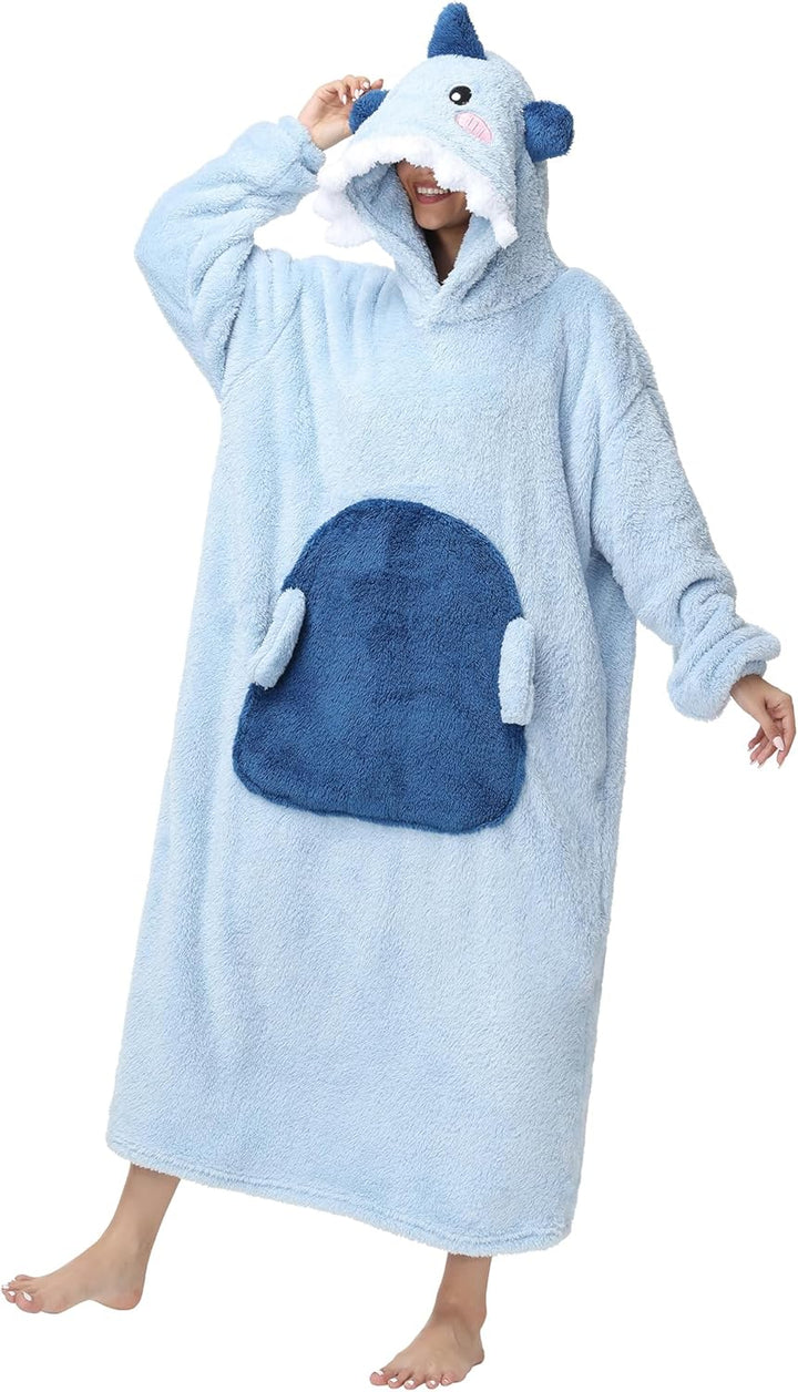 LATH.PIN Hoodie Decke Tragbare Verlängert Übergrosse Oversized Pullover Tragbare Deckenhoodie Gemütl