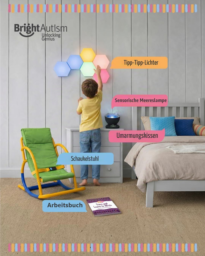 Bright Autism Beruhigende sensorische Meereslampe – Schwarz (schwarz) Nachtlicht-Projektor für Kinde