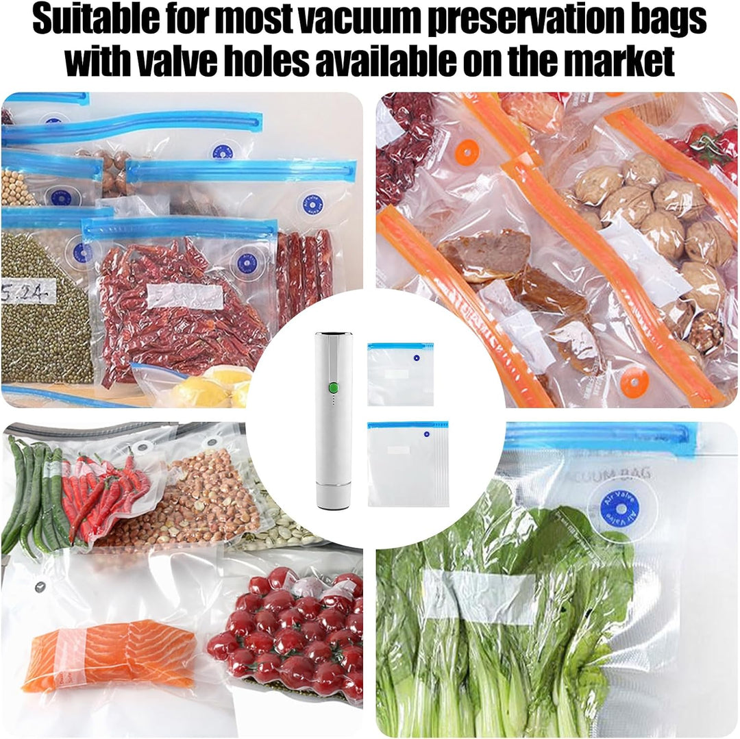 Vakuumiergerät Handheld, Vakuumierer Für Lebensmittel Mit 30 Vakuumbeuteln, 1200mAh Akku, Type-C Lad