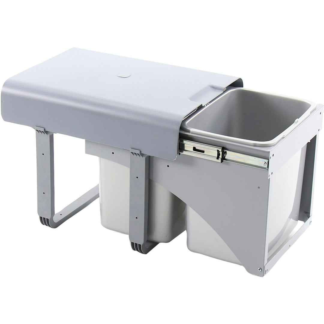 EKOTECH Einbau-Abfallsammler Ekko Front 40 1 x 16/2 x 8 Liter Kunststoff Grau Frontanbindung 1 x 16